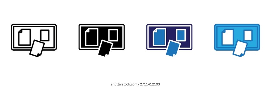 Notice Board Icon Multi Style Vector Illustration
