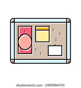 vector de icono de color del dormitorio del niño del tablero de anuncios. cartel de la habitación del niño del tablero de anuncios. ilustración de símbolo aislado