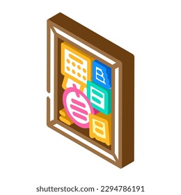 notice board kid bedroom isometric icon vector. notice board kid bedroom sign. isolated symbol illustration
