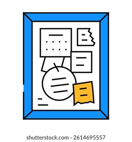 notice board kid bedroom line icon vector. notice board kid bedroom sign. isolated symbol illustration