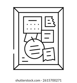 notice board kid bedroom line icon vector. notice board kid bedroom sign. isolated contour symbol black illustration