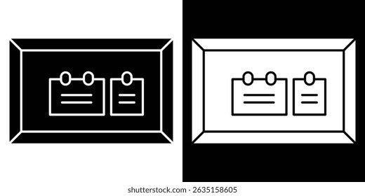 Notice board with notes icon concept, vector illustration