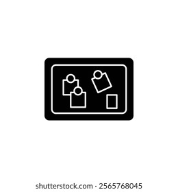 Notice board with notes icon Vector flat thin line illustration