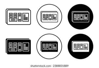 Notice board with notes vector icon illustration set