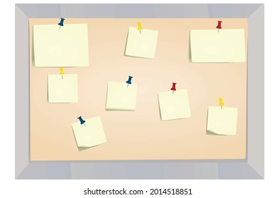 Notice board template. vector illustration
