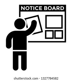 Notice board vector element, pictogram.