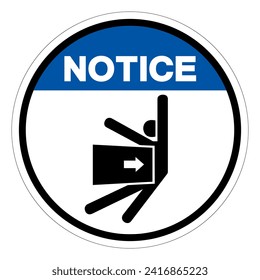 Notice Body Crush Force From Side Symbol Sign, Vector Illustration, Isolate On White Background Label .EPS10