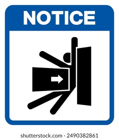Notice Body Crush Force From Side Symbol Sign, Vector Illustration, Isolate On White Background Label.EPS10