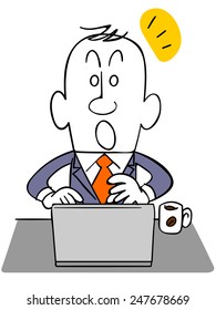 Notice by businessmen are using a laptop