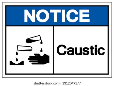 Notice Caustic Symbol Sign, Vector Illustration, Isolate On White Background Label .EPS10