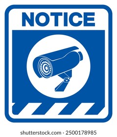 Señal del símbolo de la seguridad del CCTV, Ilustración vectorial, aislado en la etiqueta blanca del fondo.EPS10