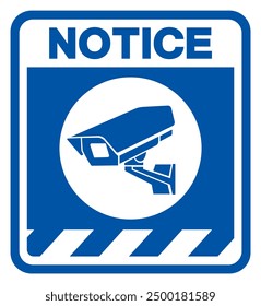 Hinweisschild CCTV-Sicherheitssymbol, Vektorgrafik, einzeln auf weißem Hintergrund.EPS10