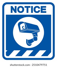 Notice CCTV Security Symbol Sign, Vector Illustration, Isolate On White Background Label.EPS10