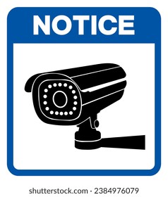 Observe Signo de símbolo CCTV, Ilustración vectorial, Aislar en la etiqueta de fondo blanco .EPS10
