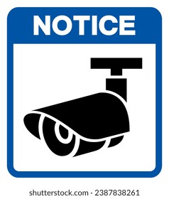 Notice CCTV Symbol Sign, Vector Illustration, Isolate On White Background Label .EPS10