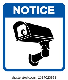 Notice CCTV Symbol Sign, Vector Illustration, Isolate On White Background Label .EPS10