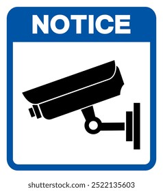 Notice CCTV Symbol Sign, Vector Illustration, Isolate On White Background Label .EPS10