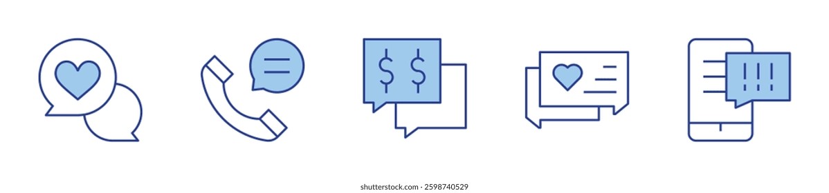 notice, chat, advice, negotiation. Messaging Icon vector illustration. Line Duotone style. Editable stroke.