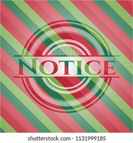 Notice christmas colors style badge.