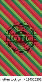 Notice christmas style emblem.