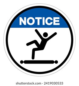 Notice Climbing Sitting Walking Or Riding On Conveyor Symbol Sign, Vector Illustration, Isolate On White Background Label .EPS10