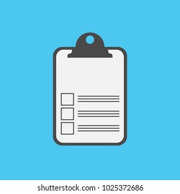 notice clip board vector icon blue background