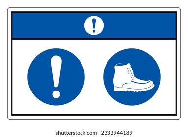 Notice Closed Toe Shoes Required Symbol Sign, Vector Illustration, Isolate On White Background Label .EPS10 