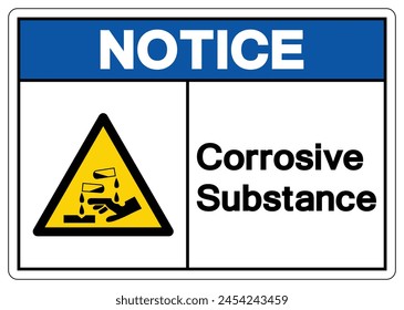 Notice Corrosive Substance Symbol ,Vector Illustration, Isolate On White Background Label. EPS10