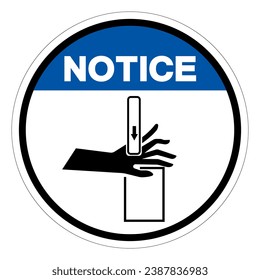 Notice Crush and Cutting Hand Hazard Symbol Sign, Vector Illustration, Isolate On White Background Label .EPS10