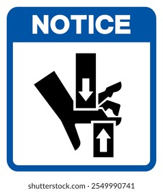 Notice Crush Hand Top BottomSymbol Sign, Vector Illustration, Isolate On White Background Label.EPS10