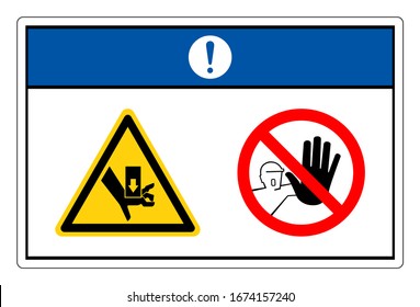 Notice Crush Hazard Symbol Sign, Vector Illustration, Isolate On White Background Label. EPS10