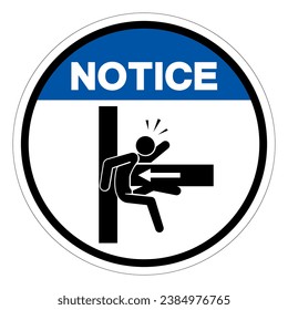 Notice Crush Hazard Symbol Sign, Vector Illustration, Isolate On White Background Label .EPS10