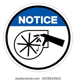Notice Cutting of Fingers or Hand Rotating Blade Symbol Sign, Vector Illustration, Isolate On White Background Label .EPS10