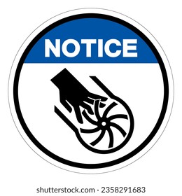 Notice Cutting of Fingers Impeller Blade Symbol Sign, Vector Illustration, Isolate On White Background Label .EPS10
