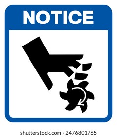 Notice Cutting of Fingers Rotating Blade Symbol Sign, Vector Illustration, Isolate On White Background Label .EPS10