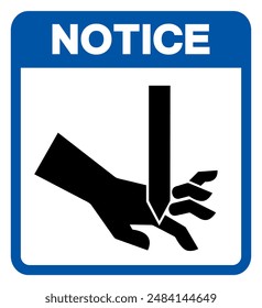 Notice Cutting of Fingers Straight Blade Symbol Sign, Vector Illustration, Isolate On White Background Label .EPS10