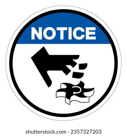 Notice Cutting Hand Hazard Symbol Sign, Vector Illustration, Isolate On White Background Label .EPS10
