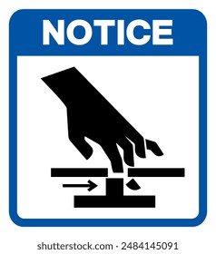 Notice Cutting of Hand Moving Parts Symbol Sign, Vector Illustration, Isolate On White Background Label .EPS10