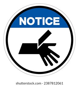 Notice Cutting Hand Symbol Sign, Vector Illustration, Isolate On White Background Label .EPS10