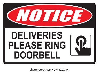 Notice Deliveries Please Ring Doorbell