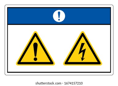 Notice Electric Shock Hazard Symbol Sign, Vector Illustration, Isolate On White Background Label. EPS10
