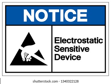 Notice Electrostatic Sensitive Device Symbol Sign Stock Vector (Royalty ...