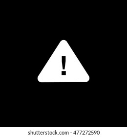 Notice Exclamation Flat Icon On Black Background