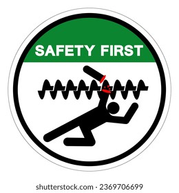 Notice Exposed Rotating Parts Will Cause Service Injury Or Death Symbol Sign, Vector Illustration, Isolate On White Background Label .EPS10