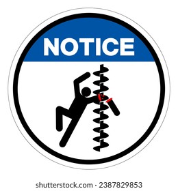 Notice Exposed Rotating Parts Will Cause Service Injury Or Death Symbol Sign, Vector Illustration, Isolate On White Background Label .EPS10