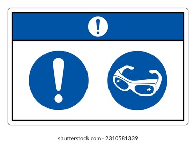 Observe El Signo De Símbolo De Protección De Ojos,Ilustración De Vectores, Aislado En Etiqueta De Fondo Blanco. EPS10 