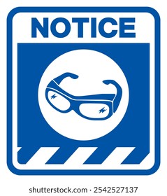 Notice Eye Protection Symbol Sign,Vector Illustration, Isolated On White Background Label.EPS10