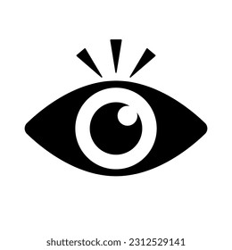 Notice eye silhouette icon. Surprise eye. Vector.
