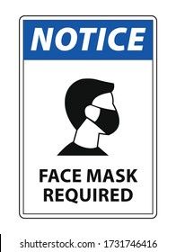 Notice Face Mask Required Sign Vector