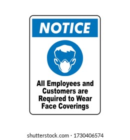 Notice Face Mask Should be worn in this area to protect from COVID-19 coronavirus outbreak spreading concept, Infographic design